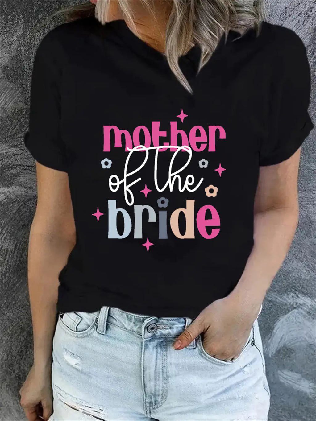Women's Plain Print Family Matching Short Sleeve T-Shirt
