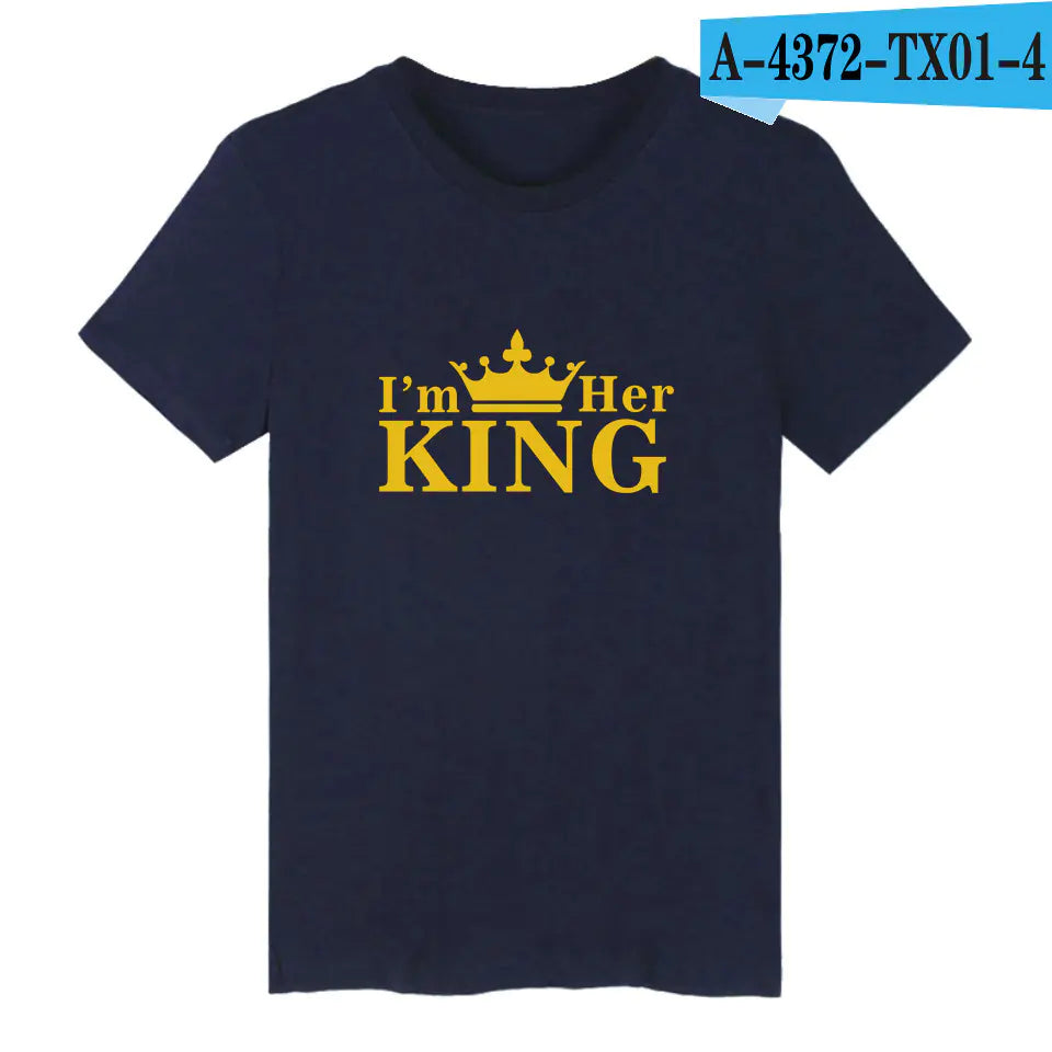 Queen Crown Printed Short Sleeve T-Shirt – Couple Tee