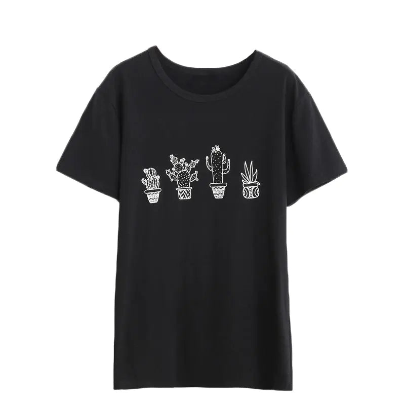 Women’s Cactus Print Slim Fit T-Shirt