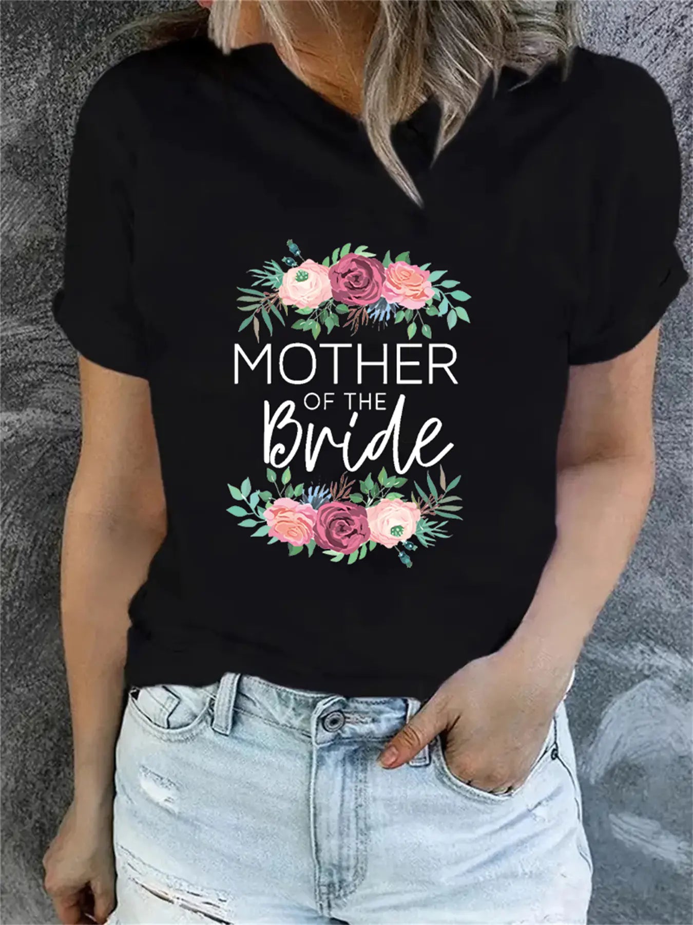 Women's Plain Print Family Matching Short Sleeve T-Shirt
