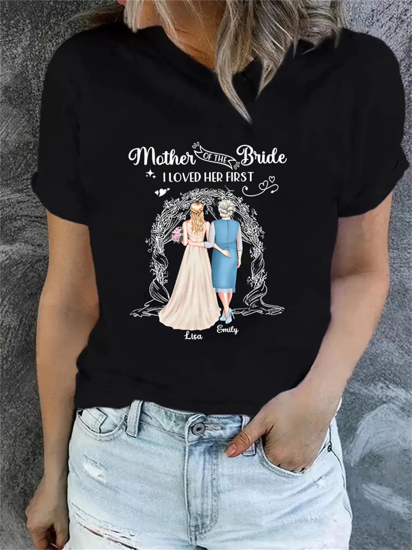 Women's Plain Print Family Matching Short Sleeve T-Shirt