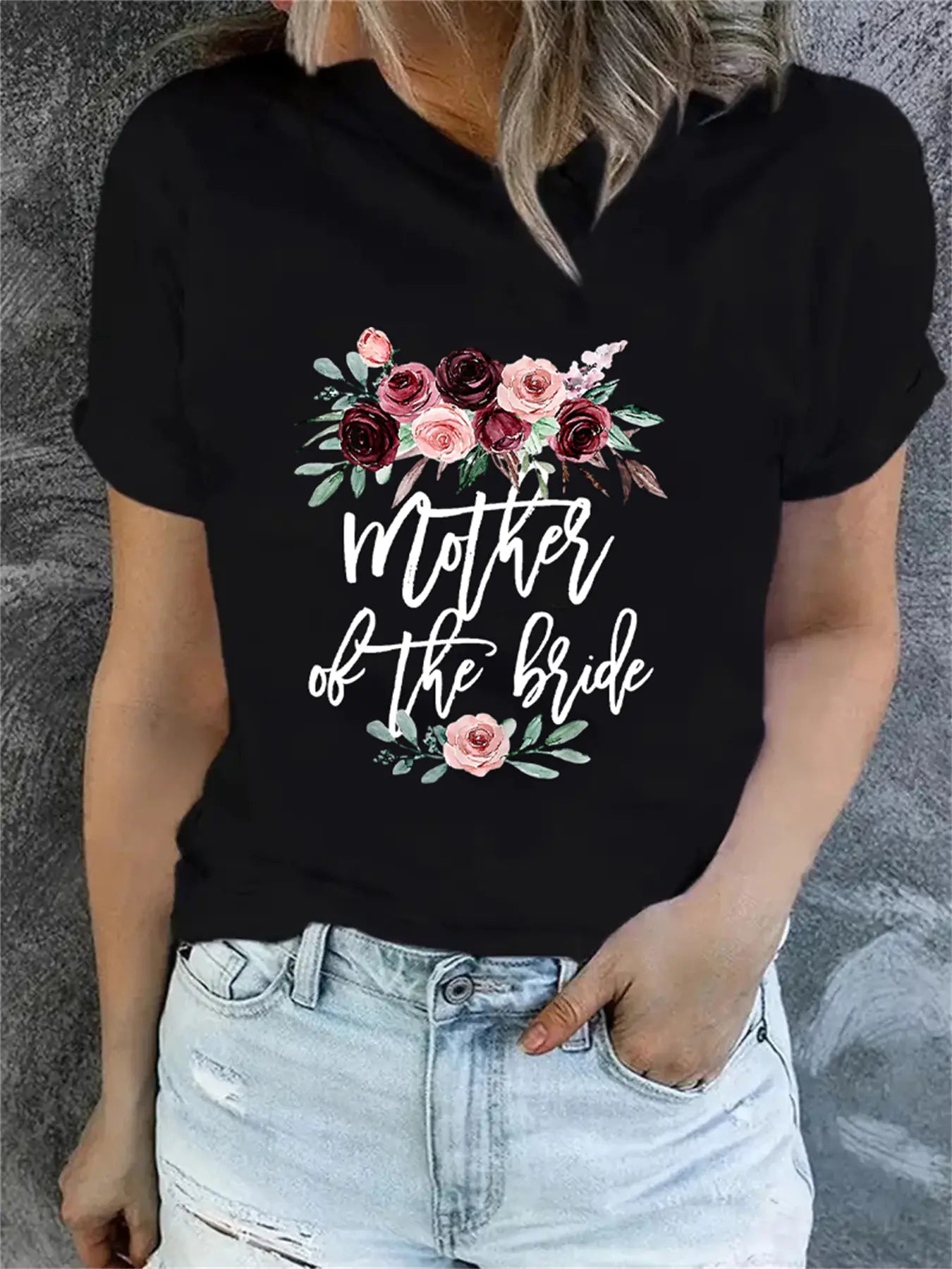 Women's Plain Print Family Matching Short Sleeve T-Shirt