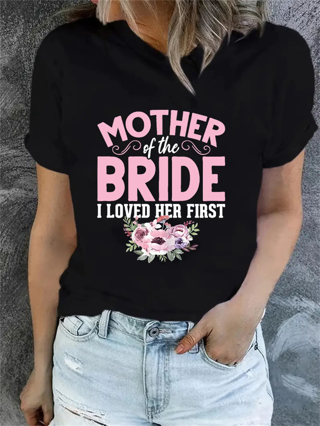 Women's Plain Print Family Matching Short Sleeve T-Shirt